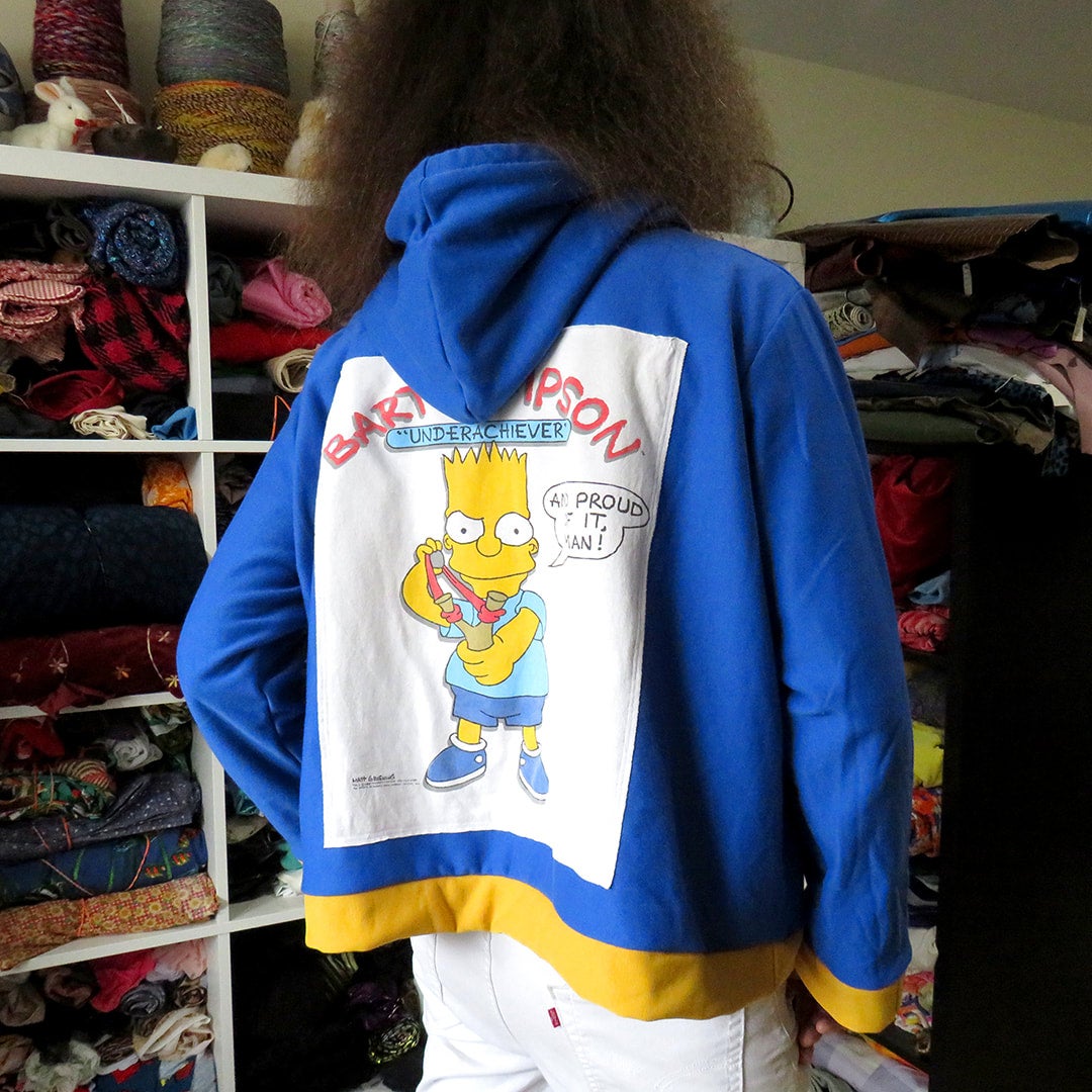 Off White Bart Simpson depenable Oversized Hoodie